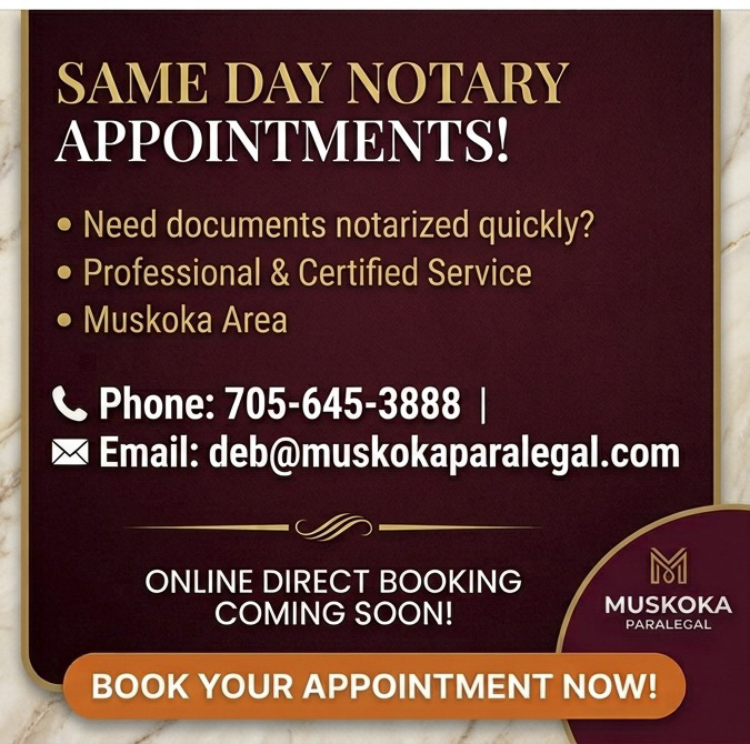 Muskoka Notary (Debbie Ann Hall) logo