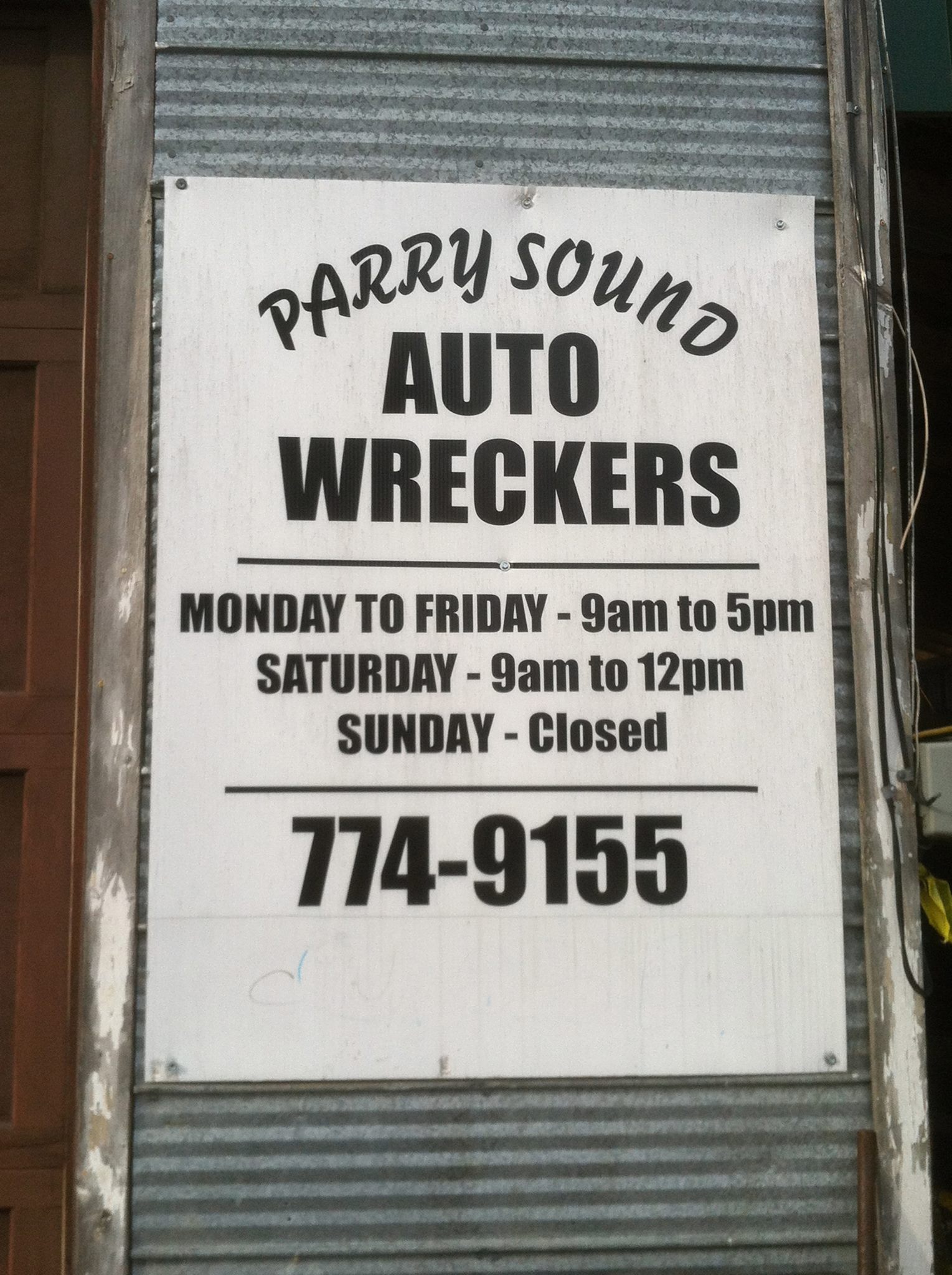 Parry Sound Auto Wreckers & Towing Mcdougall, ON Northern Ontario Local