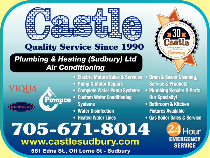 Castle Plumbing & Heating (Sudbury) Ltd Sudbury, ON Northern
